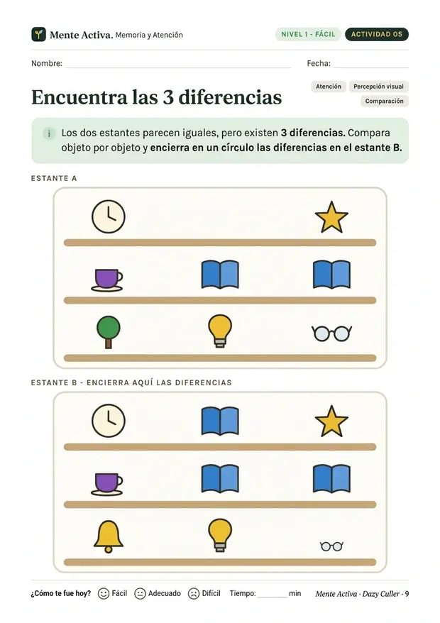 Página de actividades de razonamiento